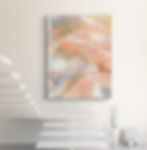 Original Contemporary Abstract Wall Art Pink and Ochre