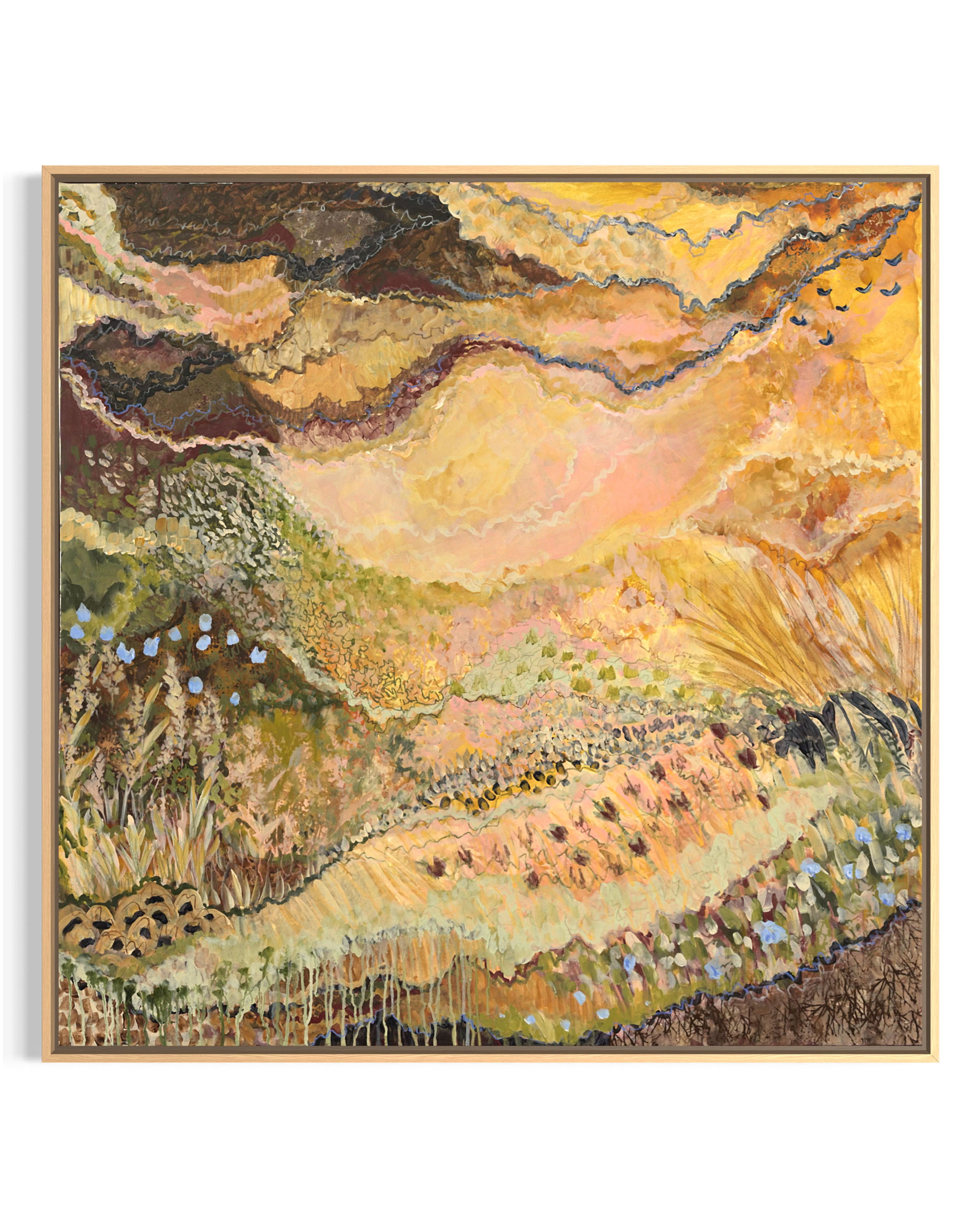'The Golden Veil’ Original Abstract Painting