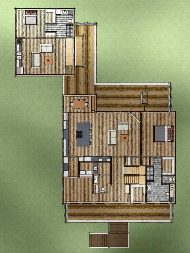 Thumbnail: Palm Breeze Cottage for beach properties or waterfront living ni coastal areas, generous floorplan with large porches and elevated construction.