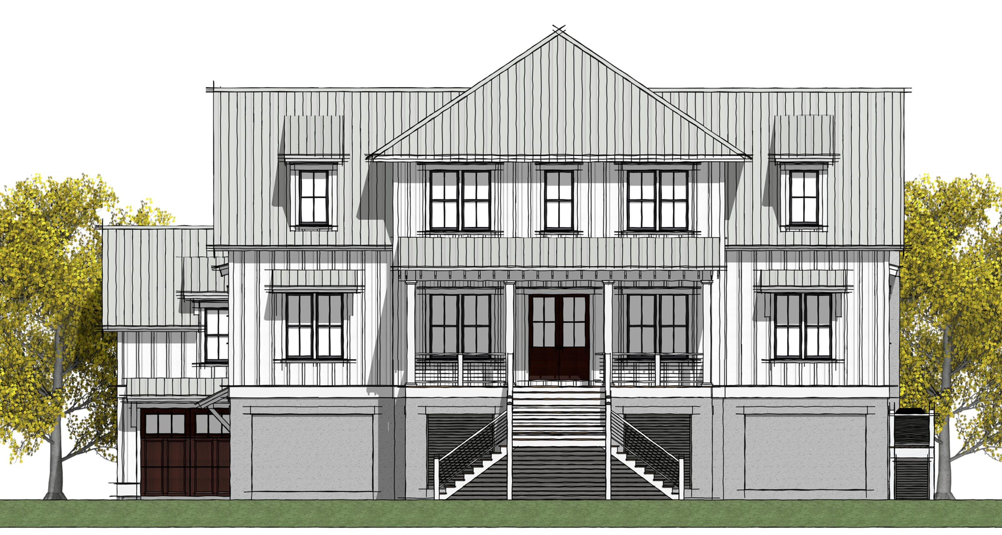 Daniel Island Custom Home Plan - Lowcountry Architectural Design