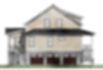 John's Island custom home large front porch and dormer roof design with southern porch columns.
