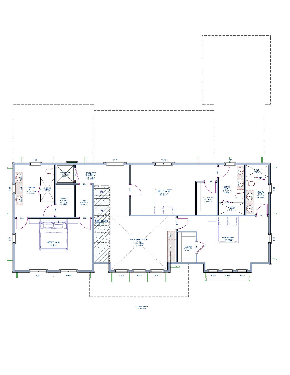 Thumbnail: Daniel Island custom home design with central window tower and decorative brackets for architectural charm and great floor plan.