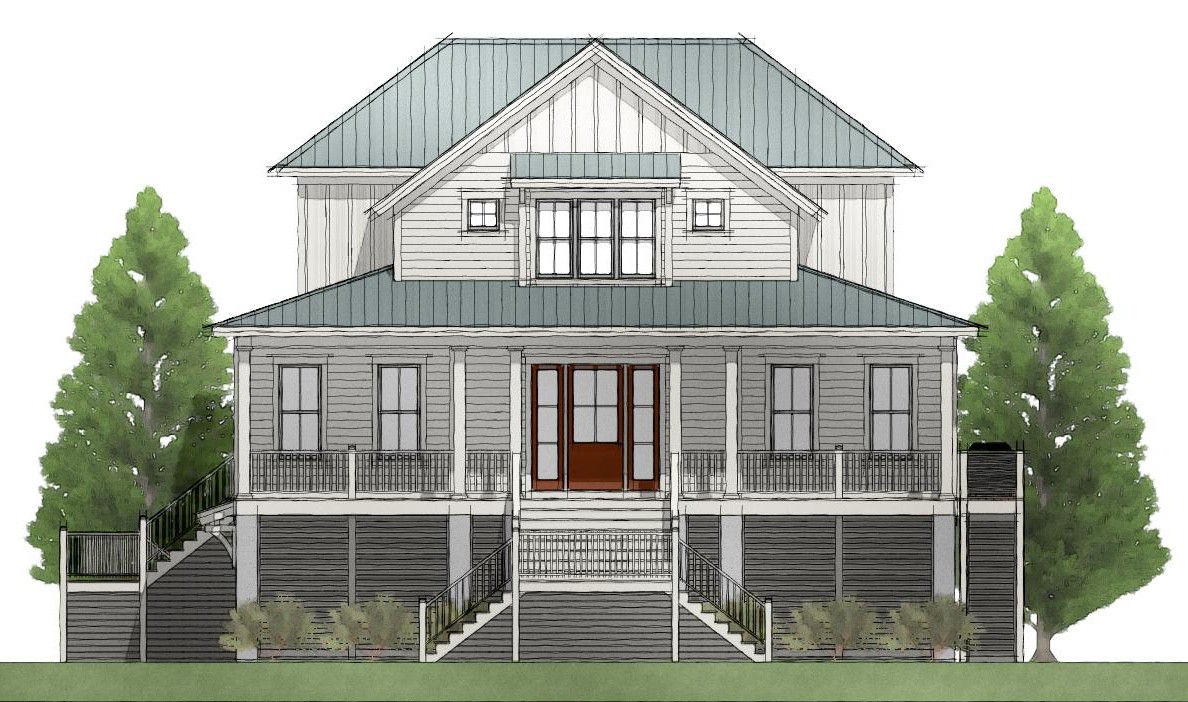 Top water home plan 3d custom home design. 3D design services in Charleston, SC