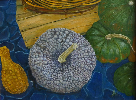 Тыквы на итальянском базарчике. 2014. Х.