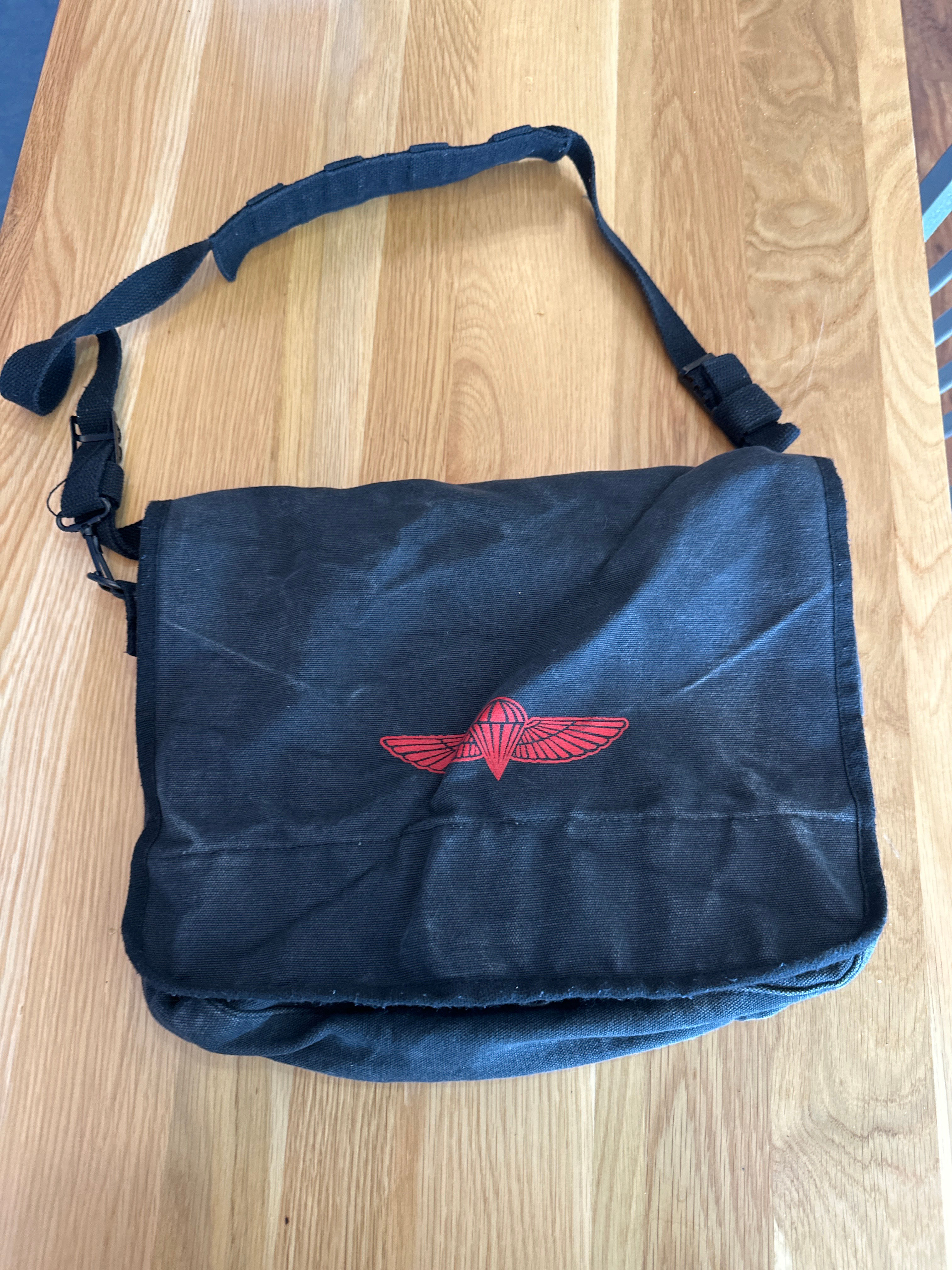 Vintage aged, Israeli paratrooper bag 100% cotton canvas