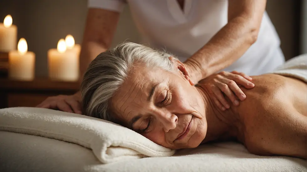 Senior enjoying a peaceful massage session