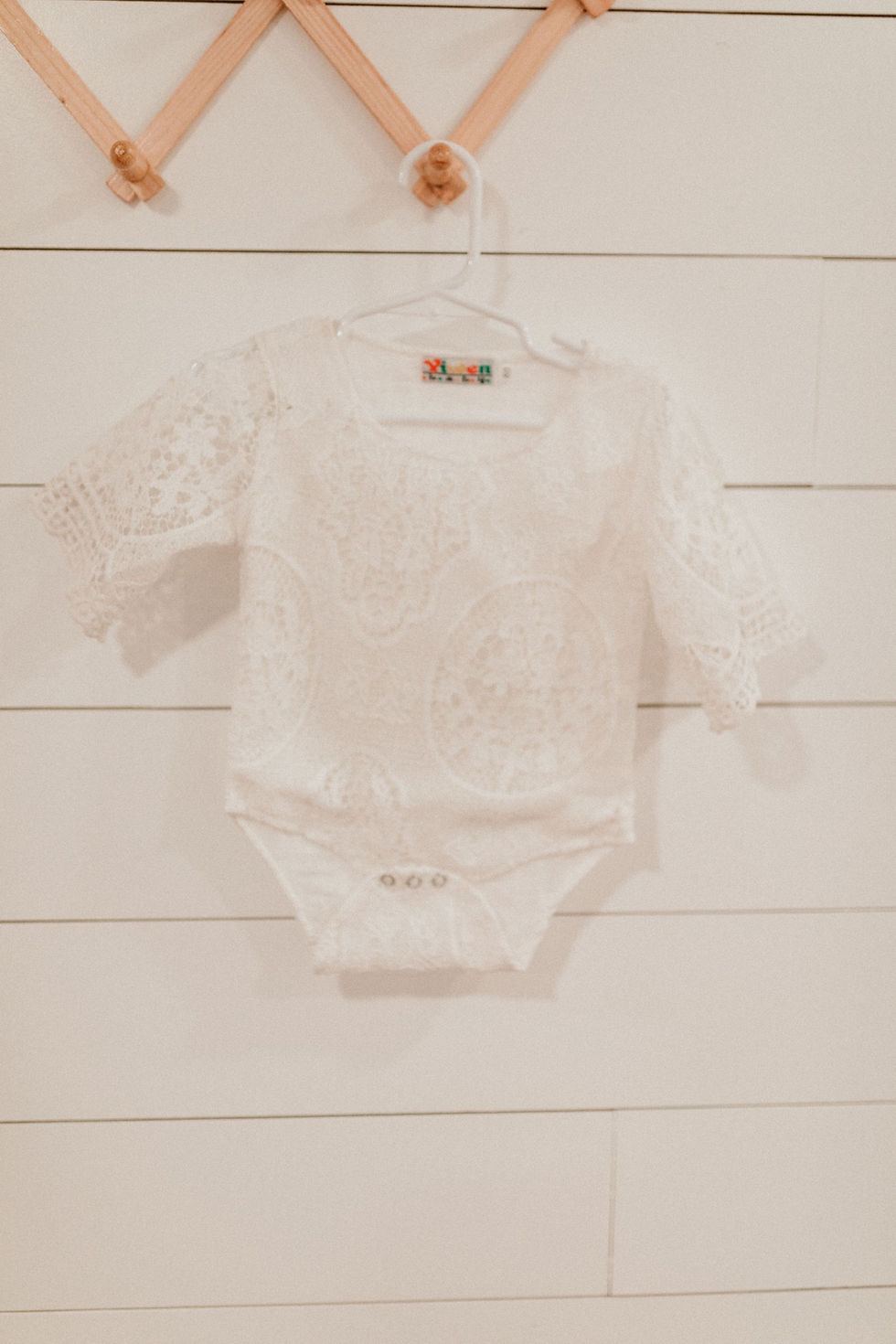 6 Months | White lace onesie