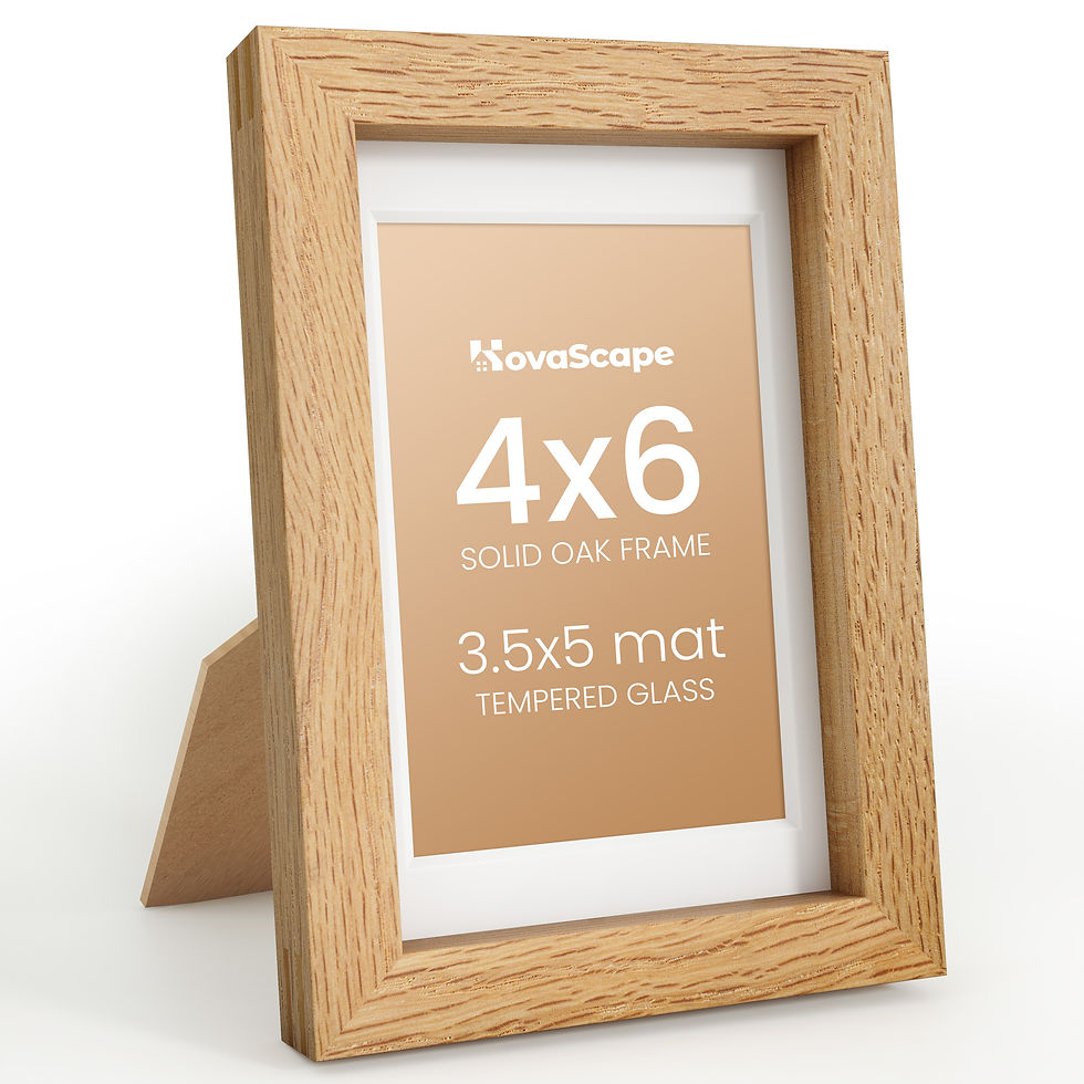 サムネイル： Solid Oak Picture Frame - Square Corner