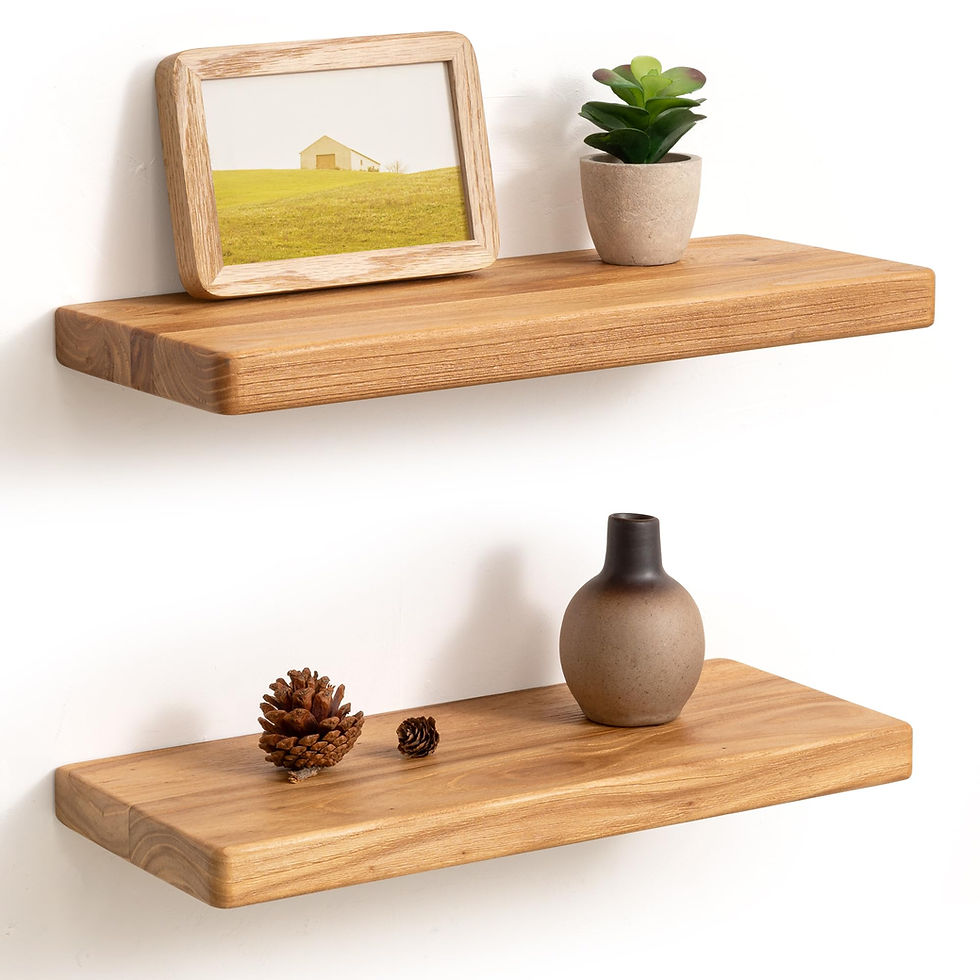 Wooden shelves with decor and Metal Picture Frame High Definition Plexiglass, KovaScape Home Decor.