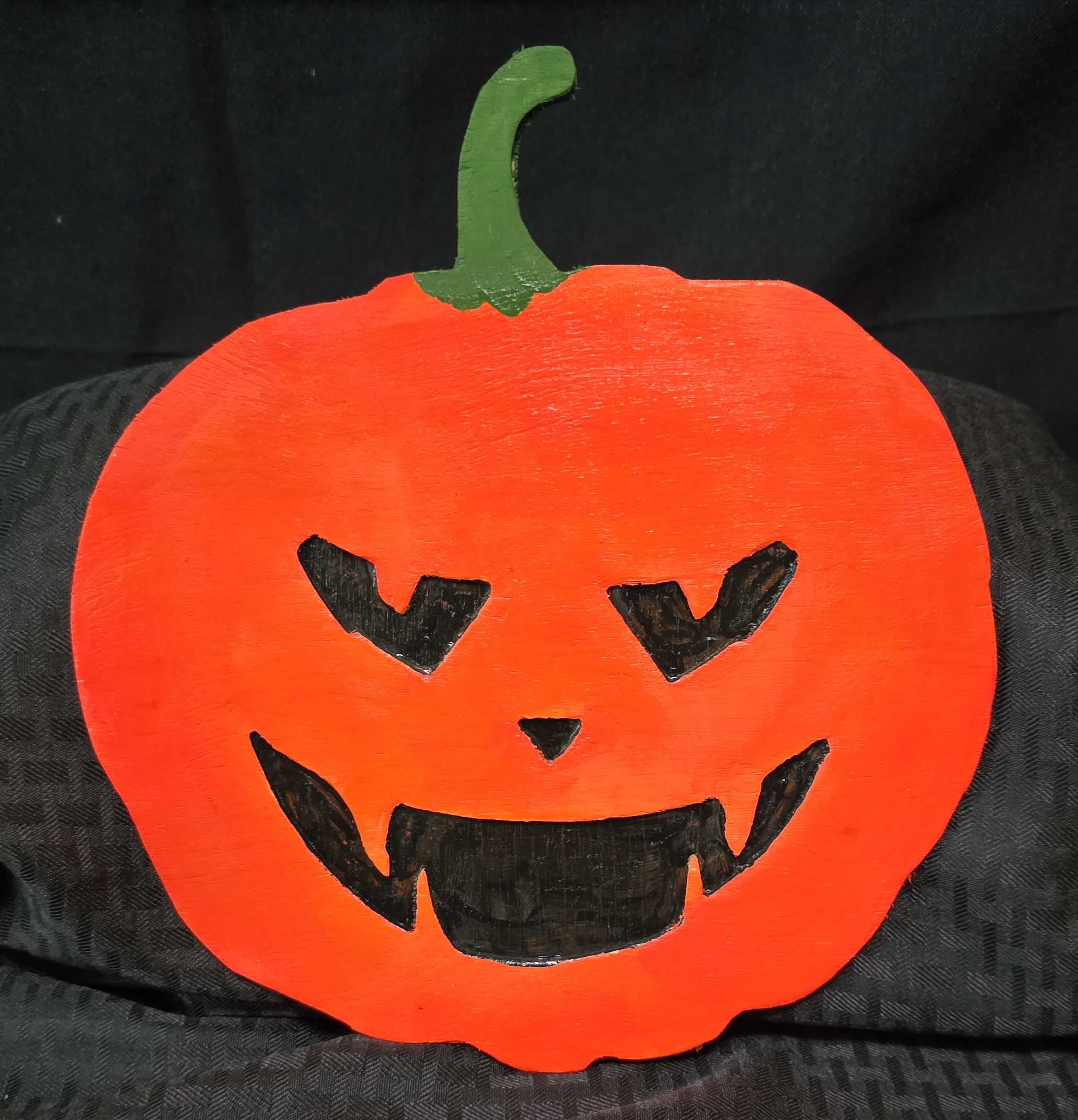Jack-O-Lantern with Green Stem