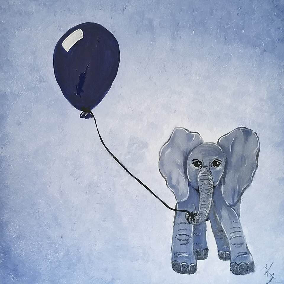 Baby Elephant with a balloon