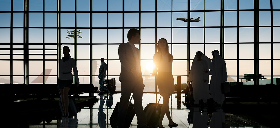 People in a airport