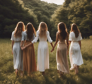 a group of women holding hands surrounded by nature.jpg