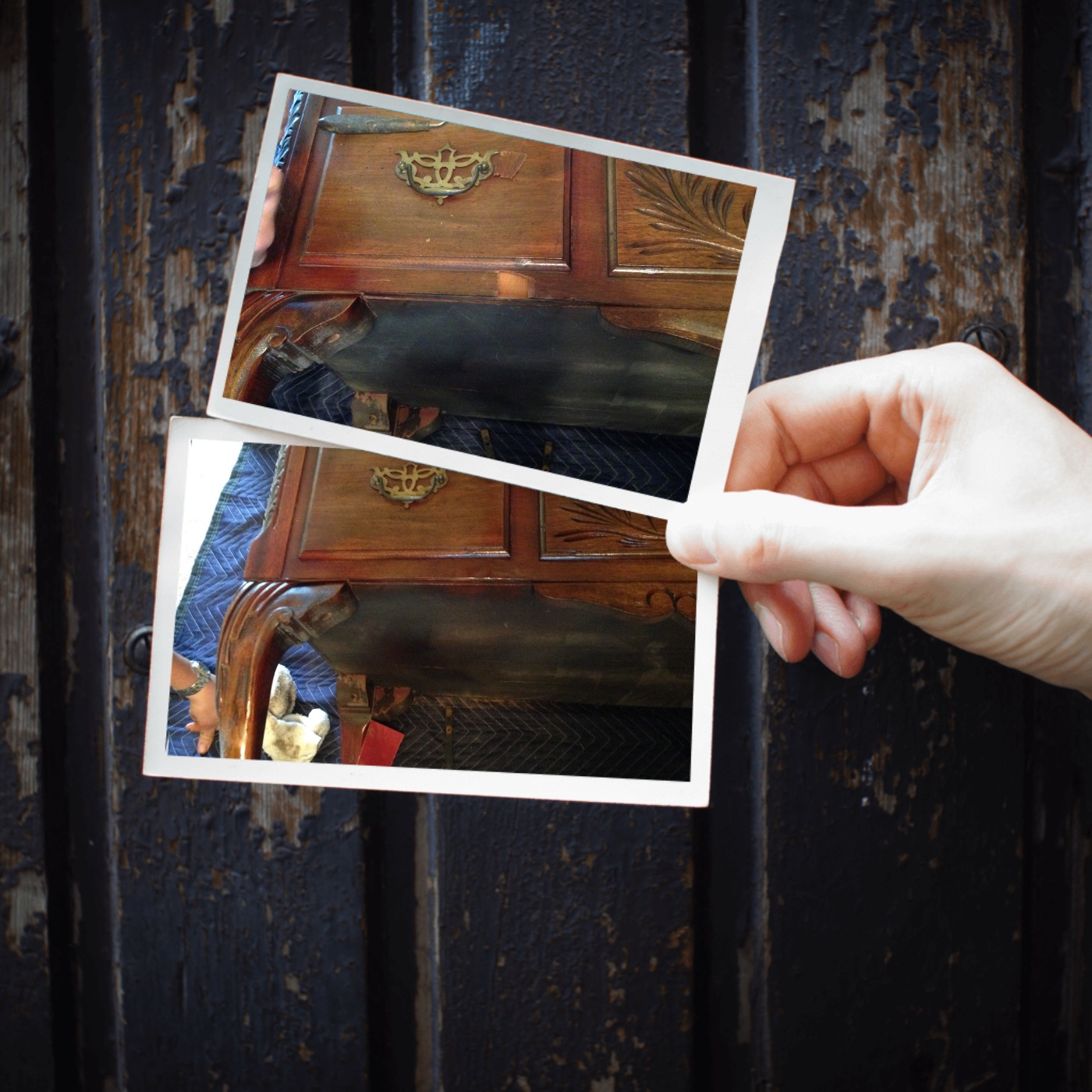 Repair chipped veneer furniture