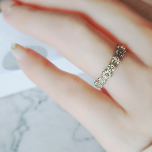 薔薇＆紫陽花 ピンクダイヤリング PinkDia】 Hydrangea Baby / 紫陽花 BabyRing ピンクダイヤモンド