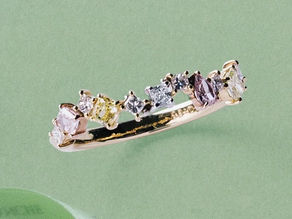 ペアー・ハート・プリンセス・・・🍐🤍◽💚カラーダイヤモンドでつくる指輪