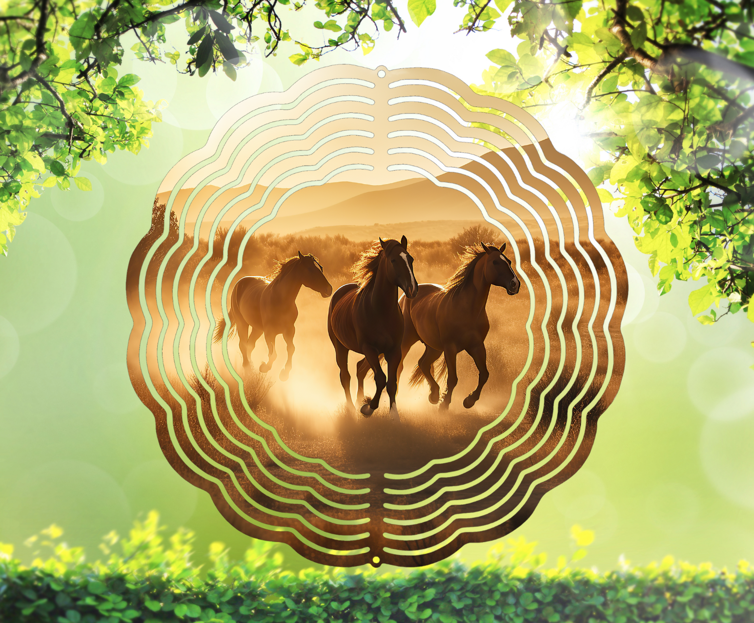 Wild Horses Desert Wind Spinner