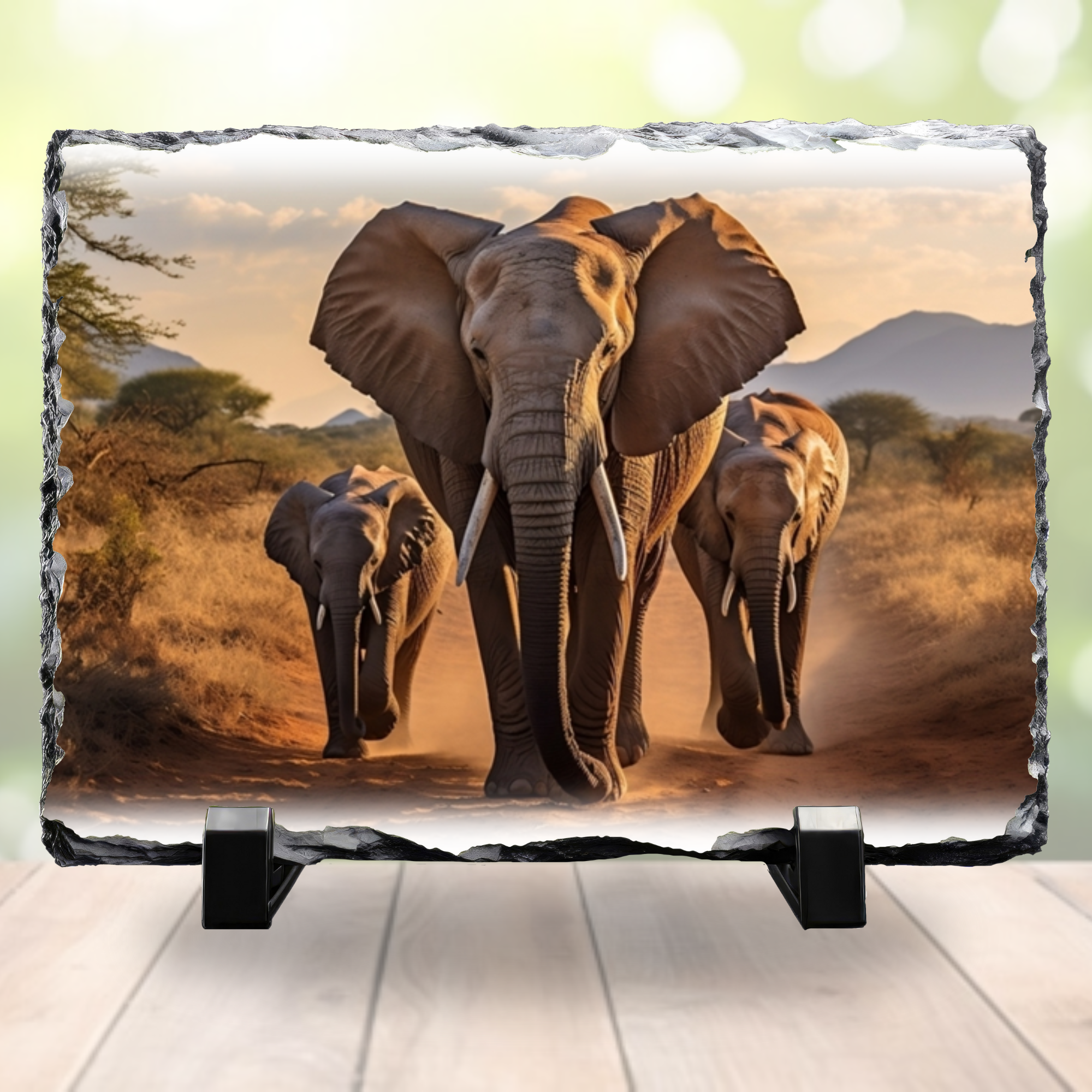 Elephants Photo Slate