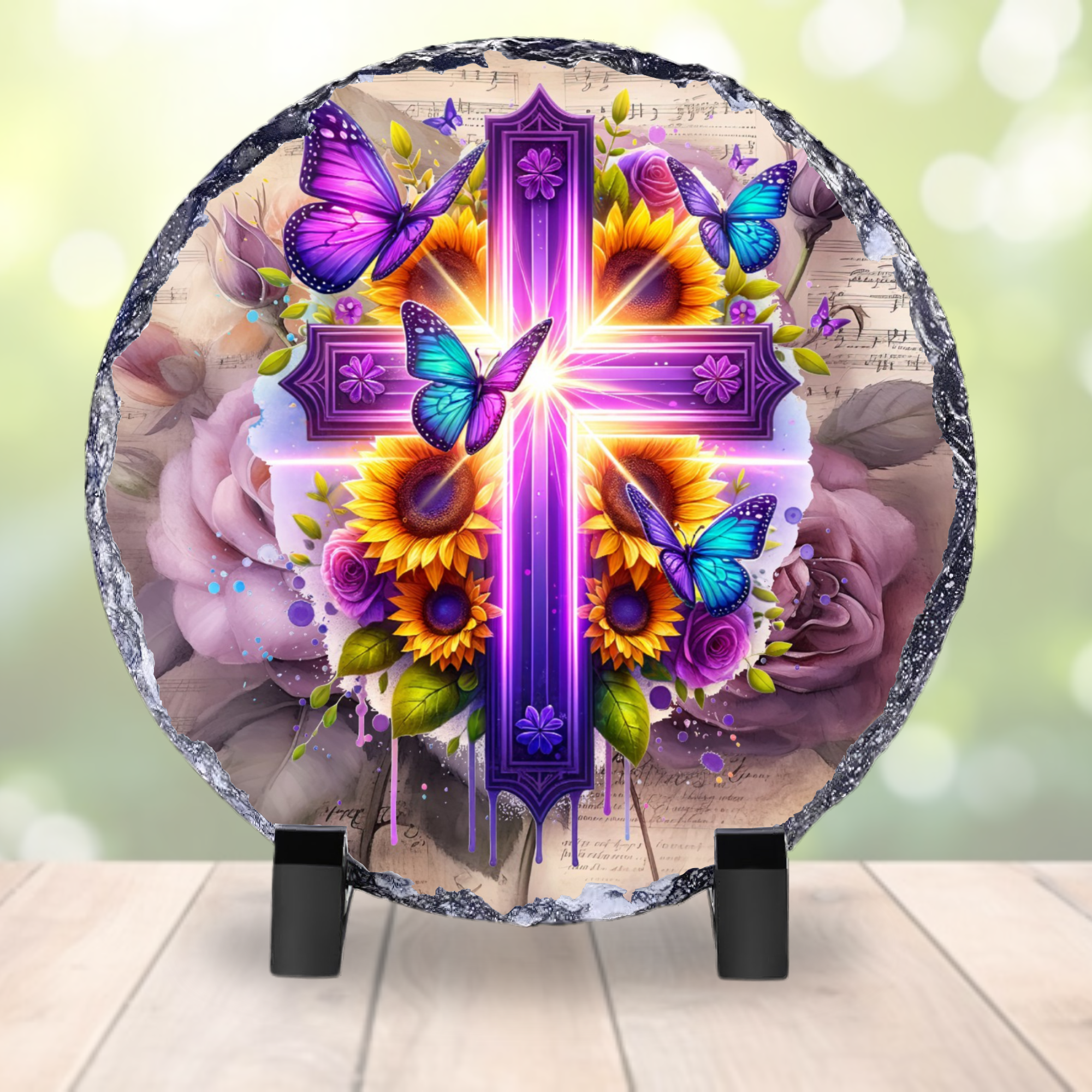 Purple Cross Photo Slate