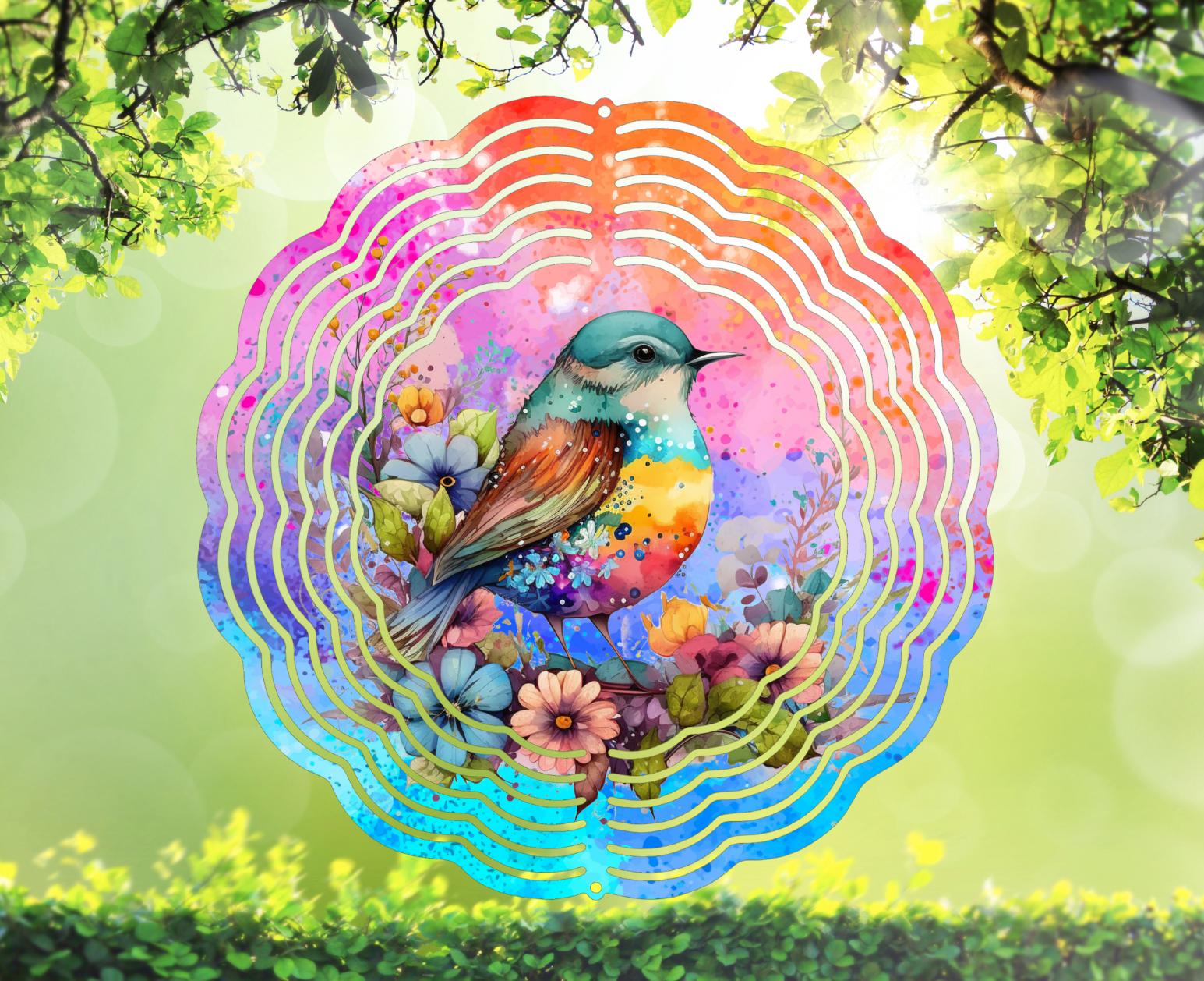 Colorful Bird Wind Spinner