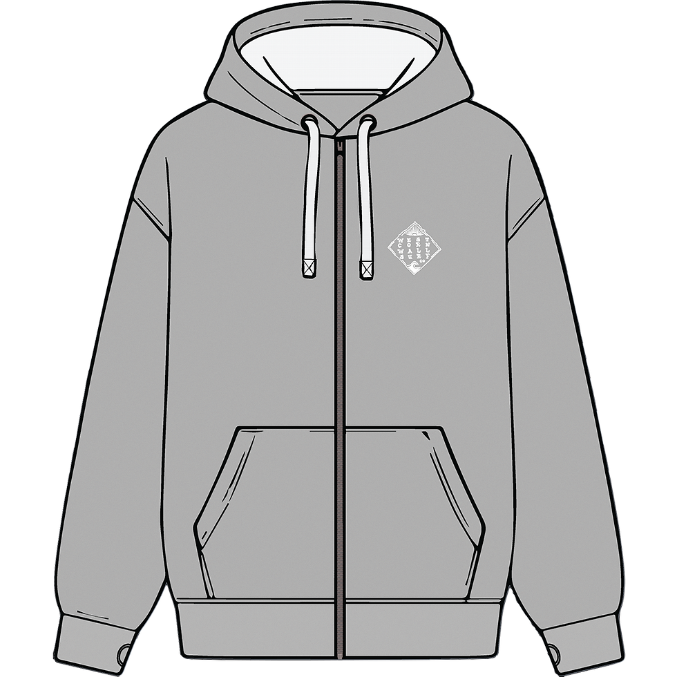 Thumbnail: Cloud Grey Krystal Logo Zipped Custom Hoody