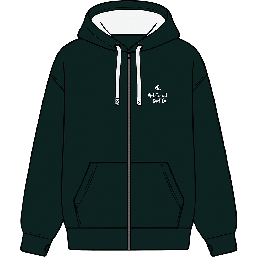 Thumbnail: Bottle Green Sand Logo Zipped Custom Hoody