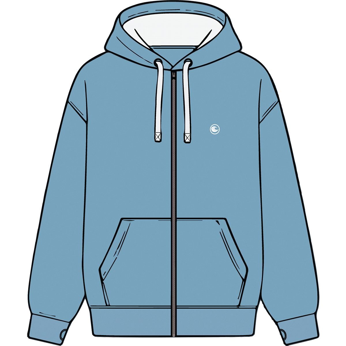 Ocean Blue Bian Logo Zipped Custom Hoody