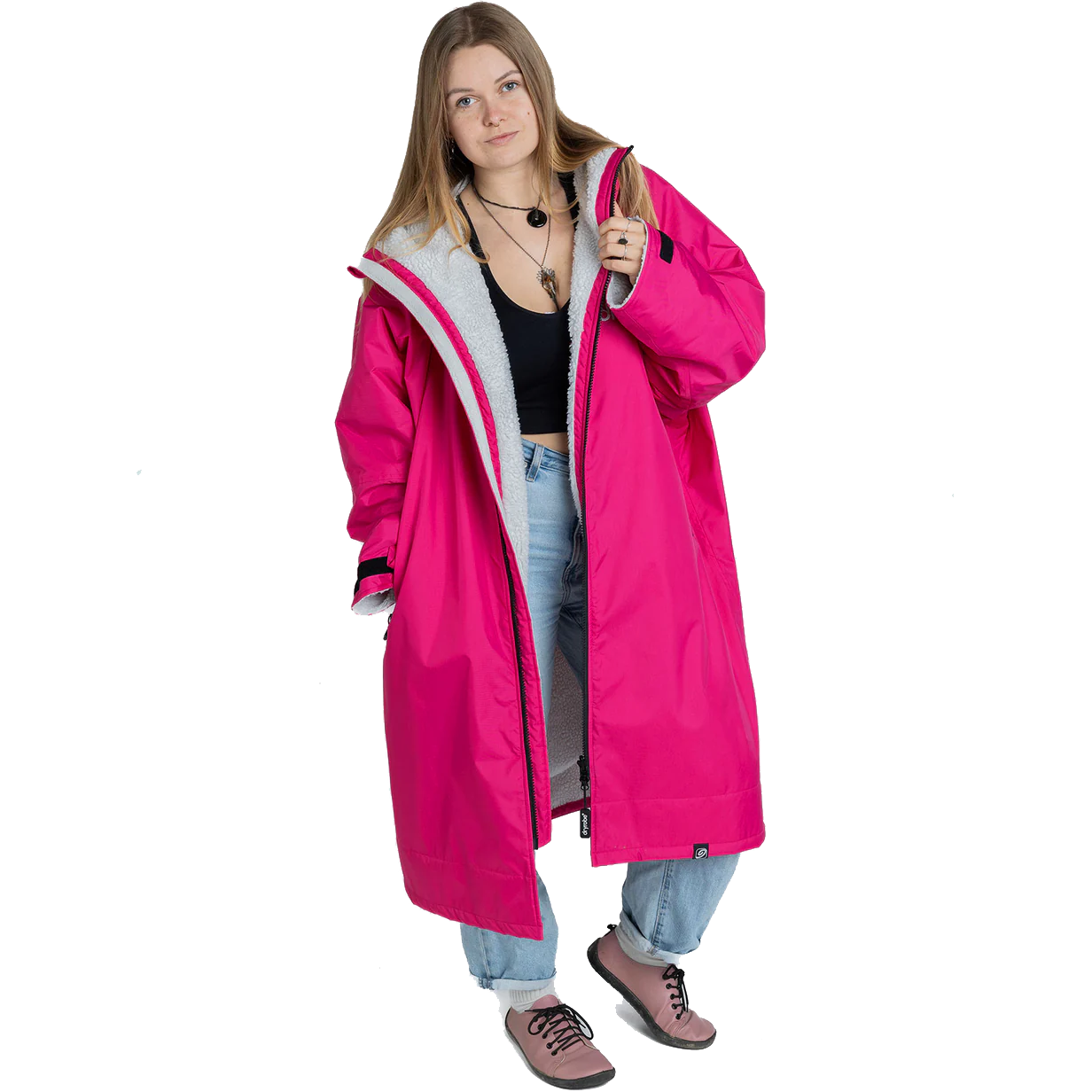 Dryrobe Advance Long Sleeve Changing Robe Pink/Grey