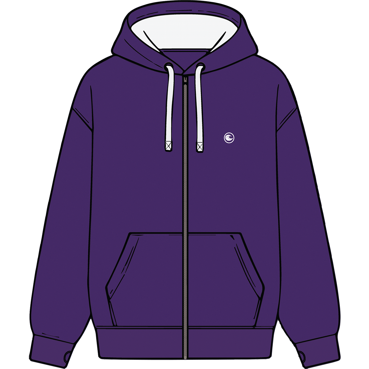 Purple Bian Logo Zipped Custom Hoody