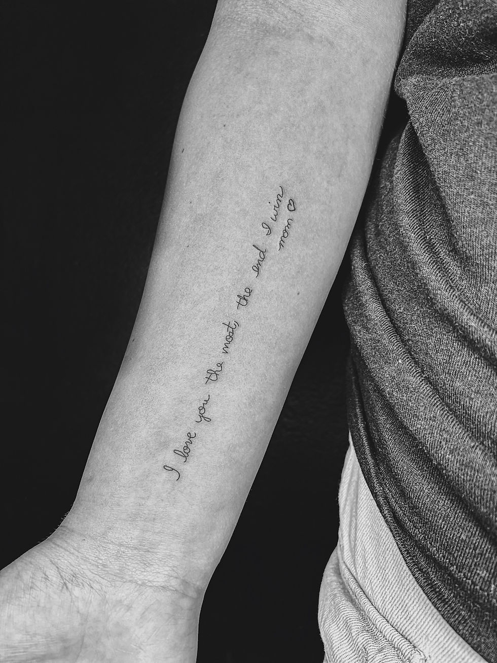 Handwriting tattoo by Gillian