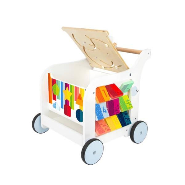 Legler Wooden baby walker 2-in-1, walker and activity cube