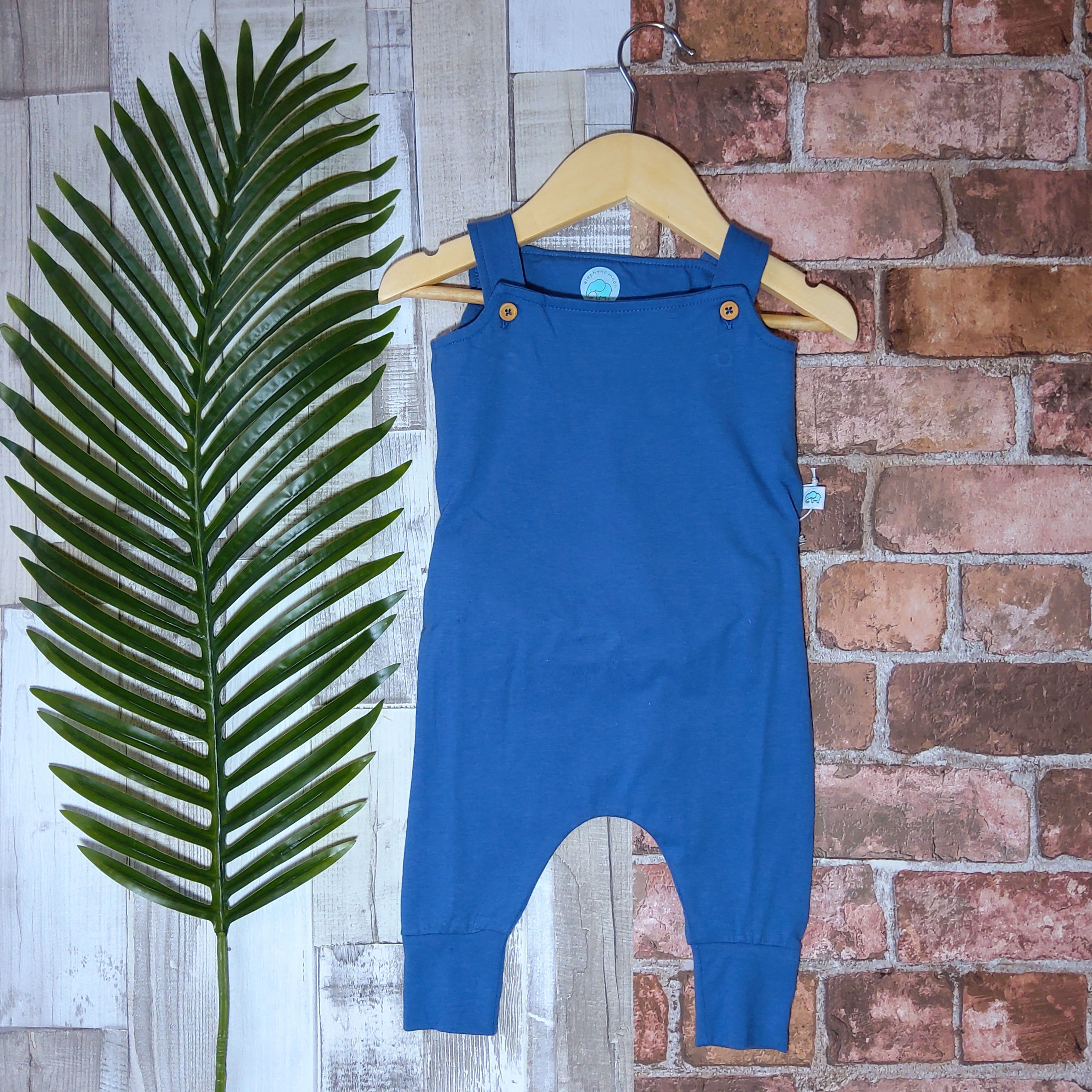 Baby Midnight Dungarees 'Grow With Me' with Coconut Buttons
