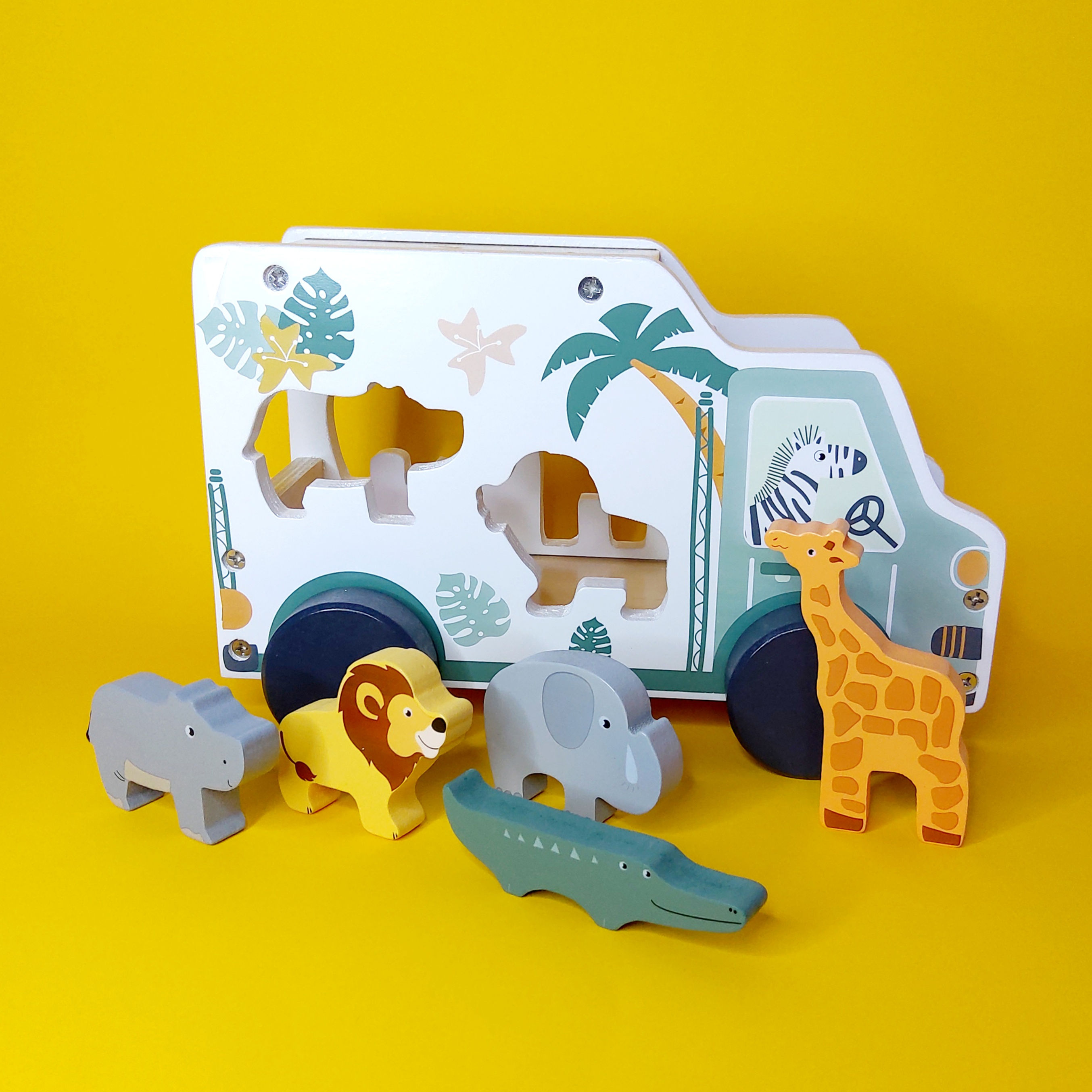 Safari Toy Car , Animal Shape-Fitting Puzzle