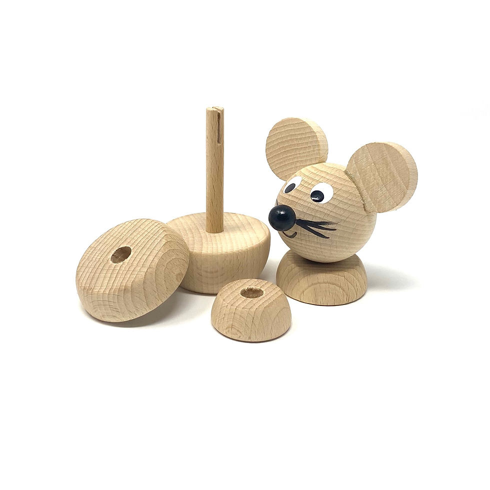 Traditional Stacking Toy Mouse for Baby and Toddler