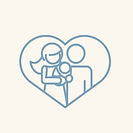 Icon of family with heart around them