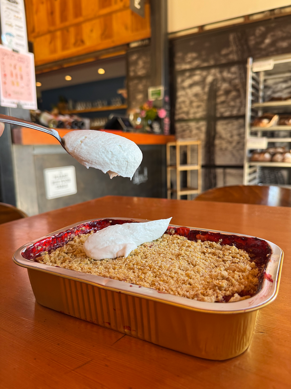 STRAWBERRY CRISP WITH CARDAMOM STREUSEL TOPPING
