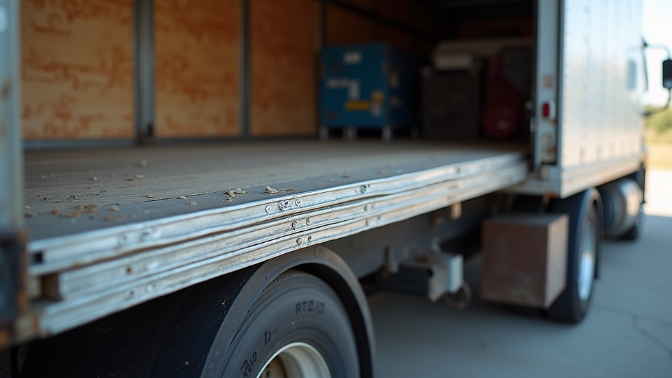 Close-up view of metal siding panels being loaded onto a delivery truck