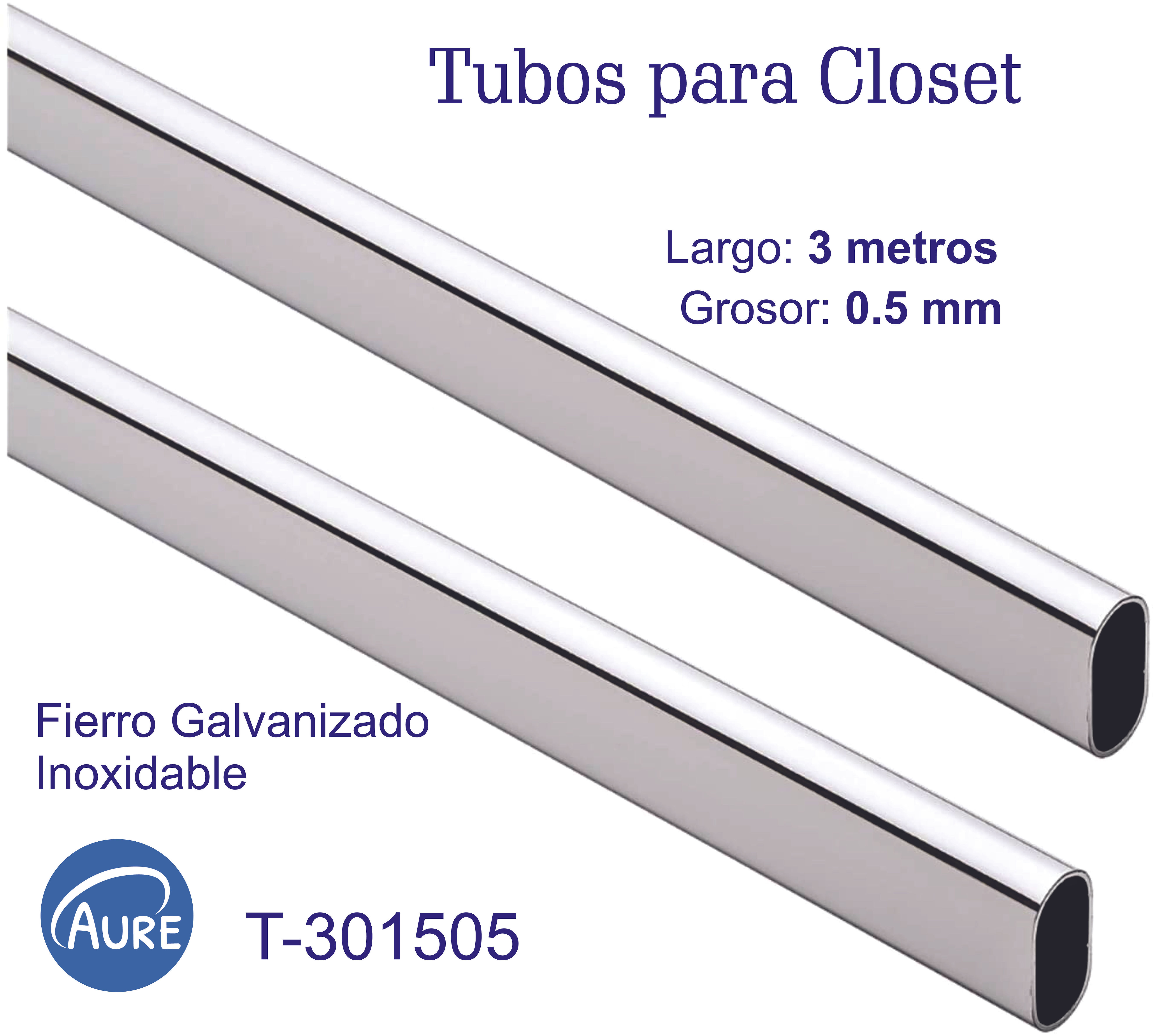 Tubo ovalado para closet