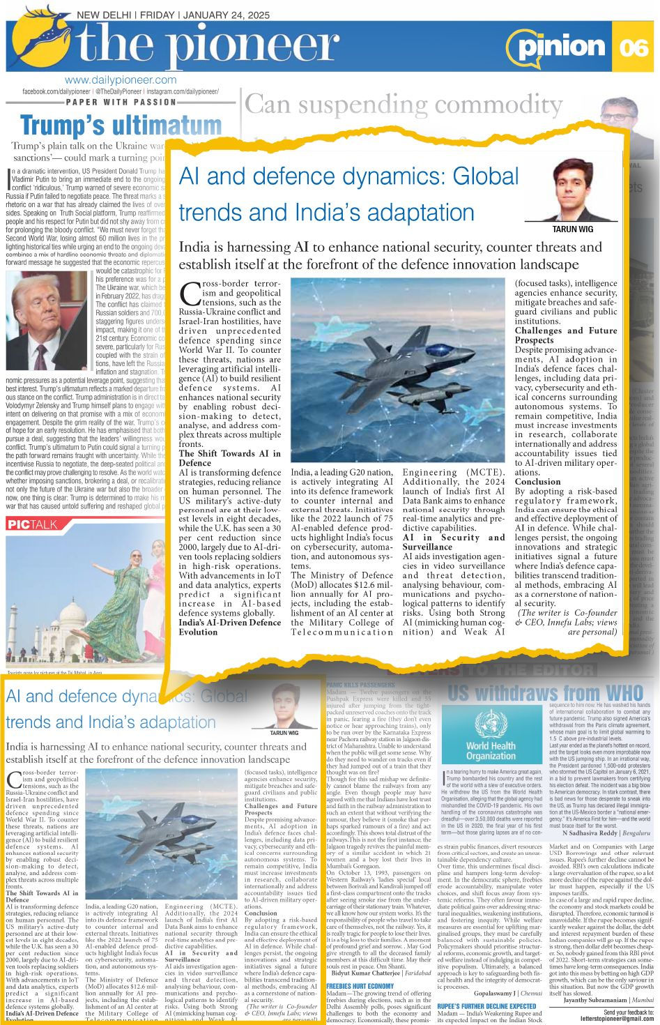A visual representation of AI integration in India's defence systems, showcasing cybersecurity networks, autonomous vehicles, and surveillance drones in action.