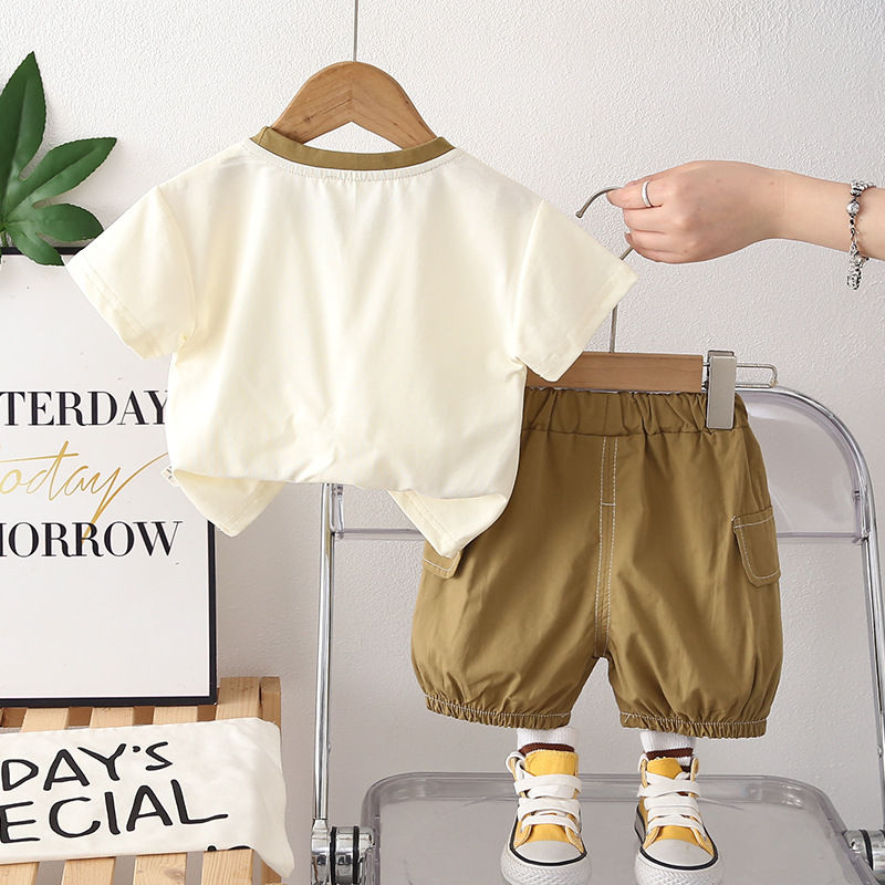 Thumbnail: Casual short sleeved two-piece children's clothing set