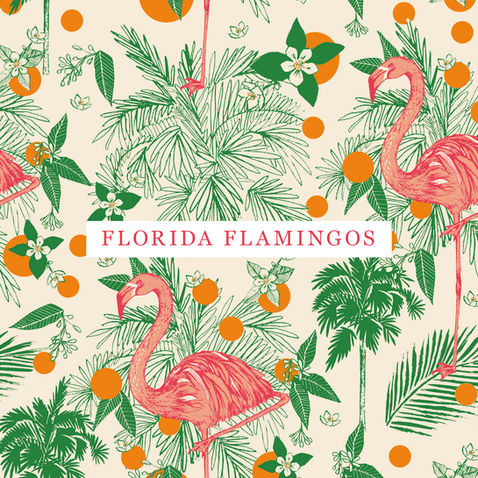 florida flamingos surface pattern collection by Cherith Harrison Designs
