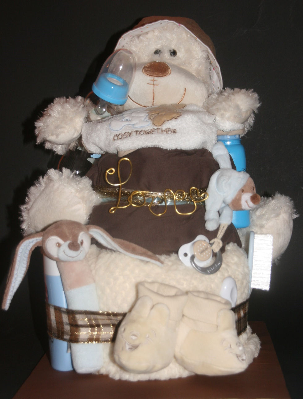 Thème ourson brun, beige & bleu