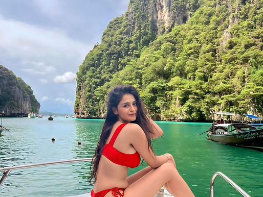 Prakriti Pavani Embraces the Beauty of Thailand on Her Vacation, Stunning in a Vibrant Red Swimsuit