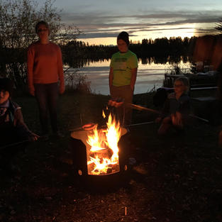 Twin Lake Fall Clean-up Supper Time!