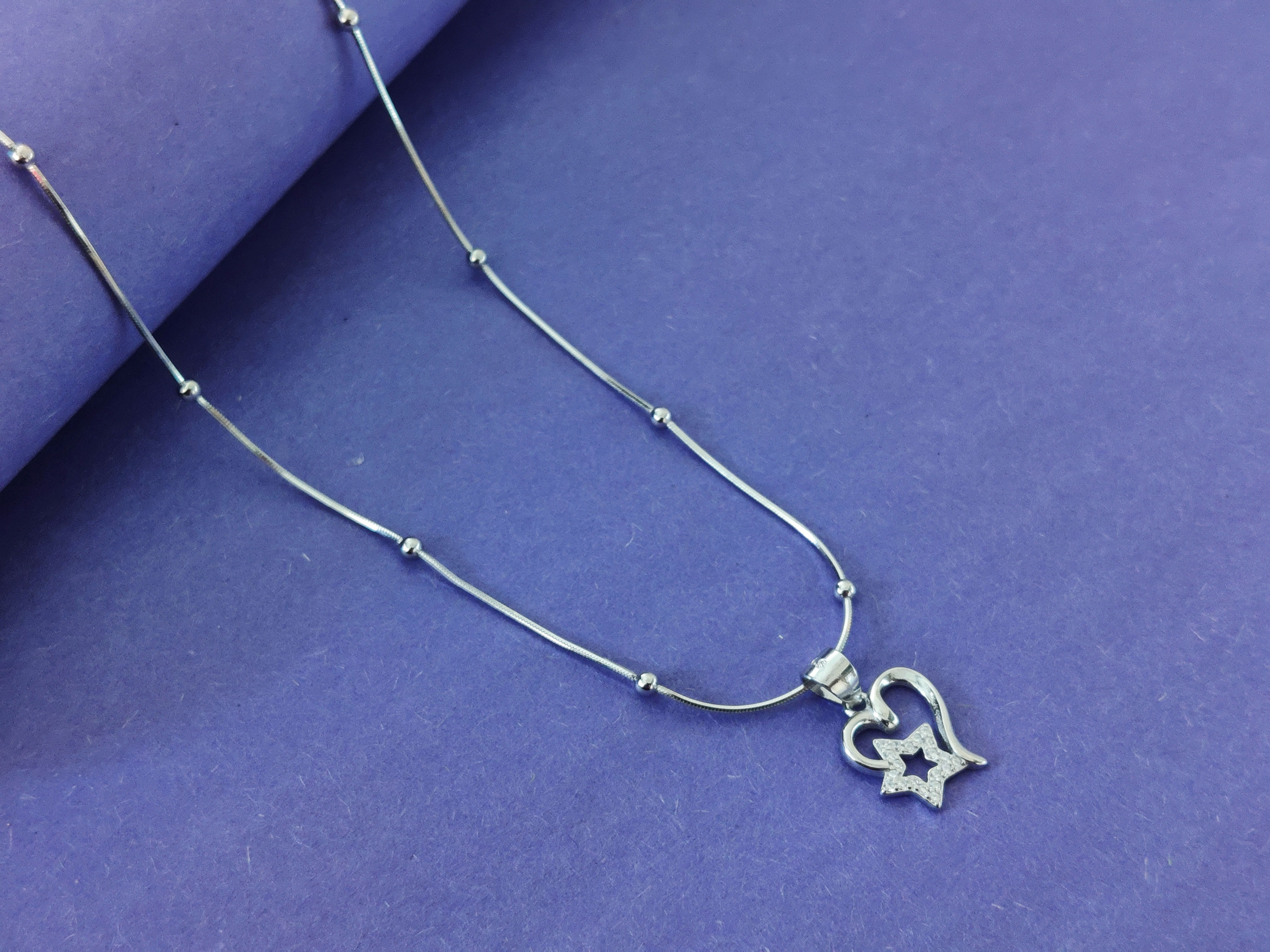 Celestial Romance: Heart & Star Station Necklace