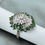 Thumbnail: Surrounded by vibrant green marquise-shaped stones Diamond Ring 