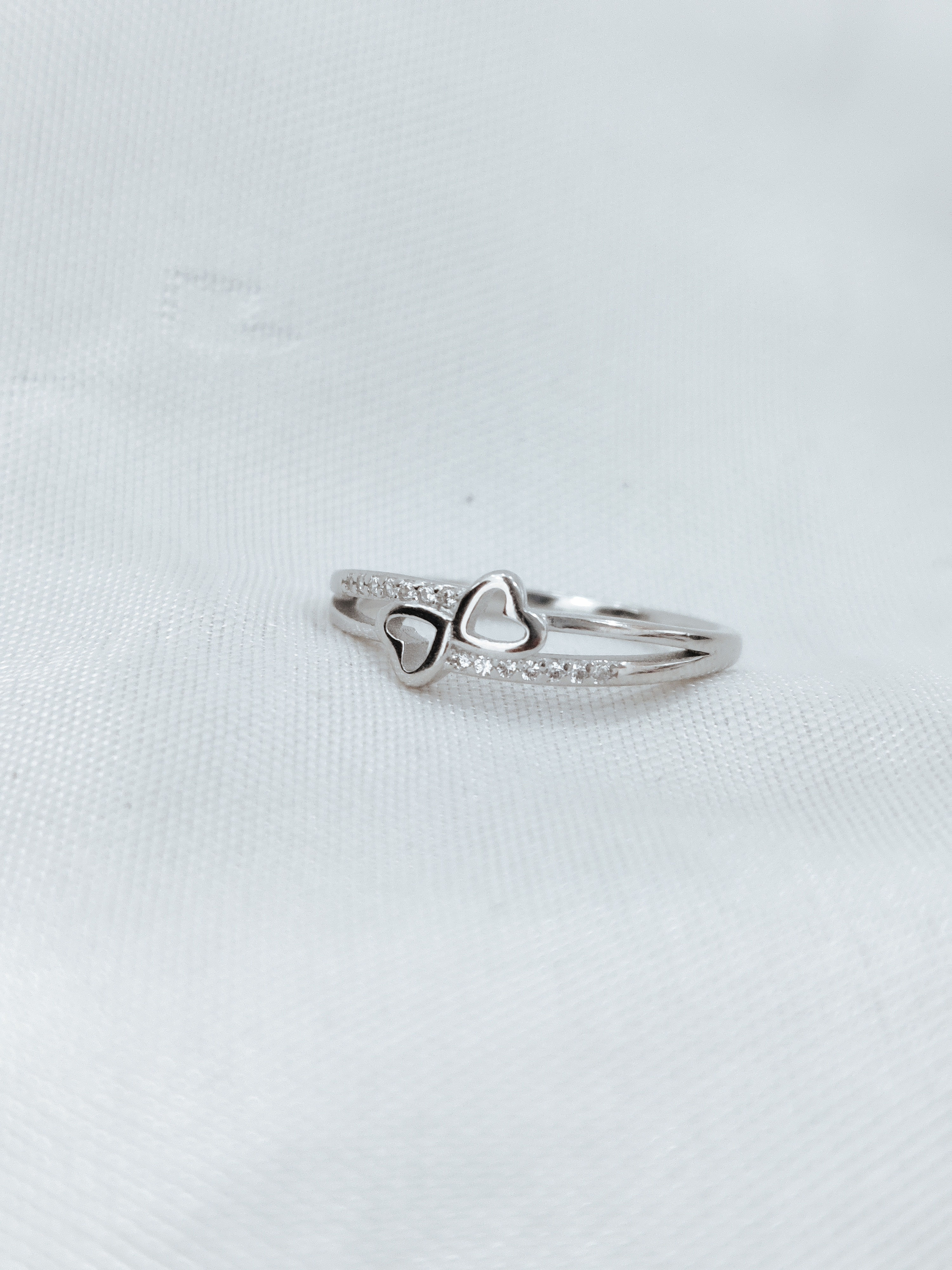 Double Heart Diamond Ring