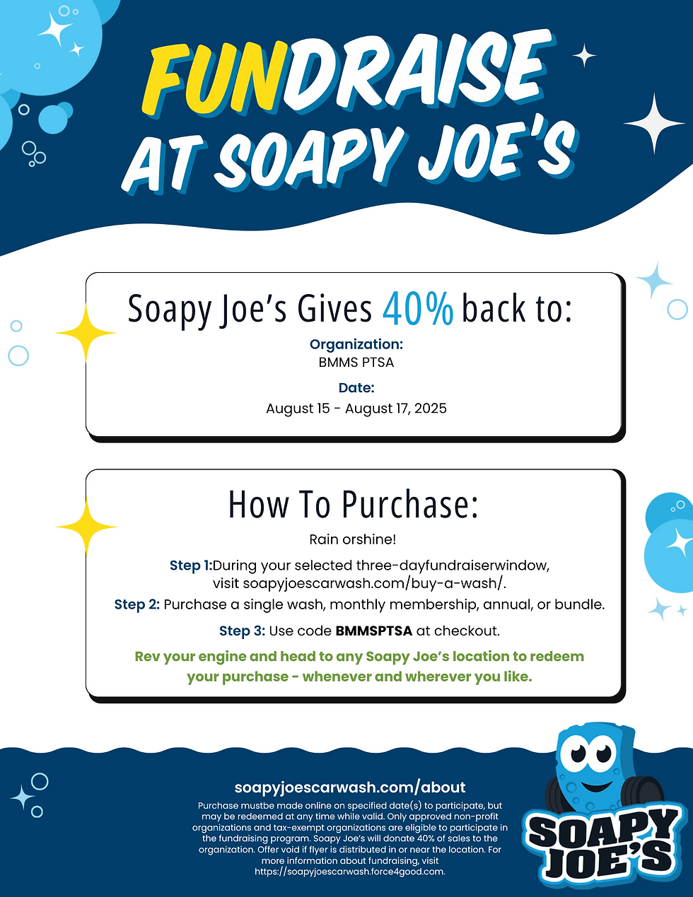 Soapy Joe's Fundraiser