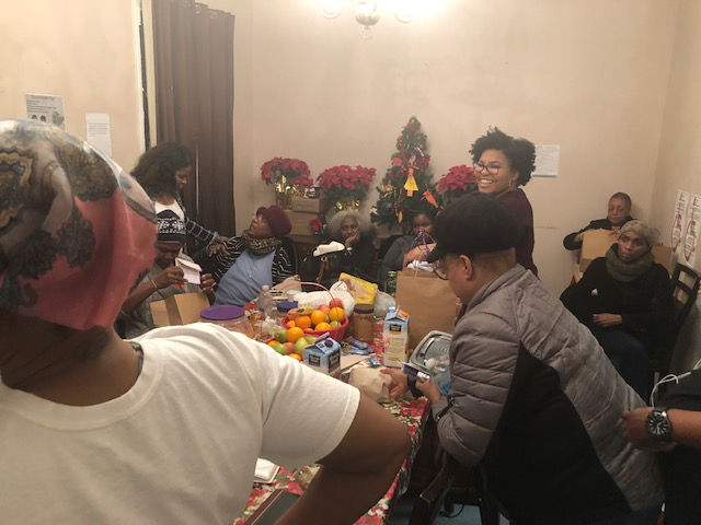 Speaking with the women at Nativity Shel