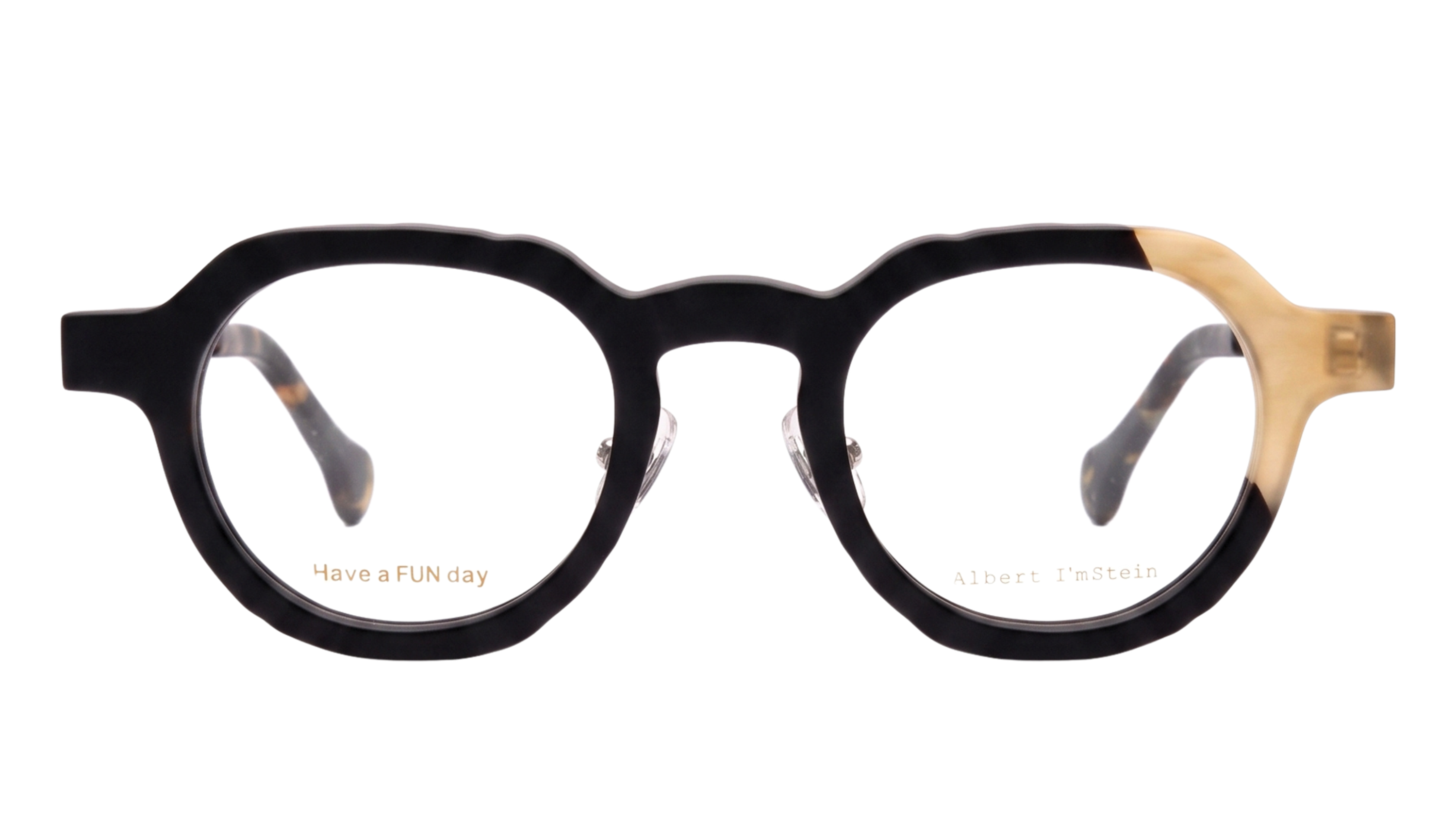 Albert I'mStein Moss checkerboard round glasses — fun happy eyewear SILMO Paris 2026